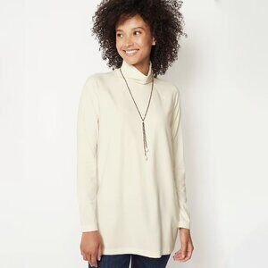 J.Jill Luxe Supima Cream Turtleneck Tunic - 1X